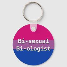 Bisexual Biologist Button Keychain