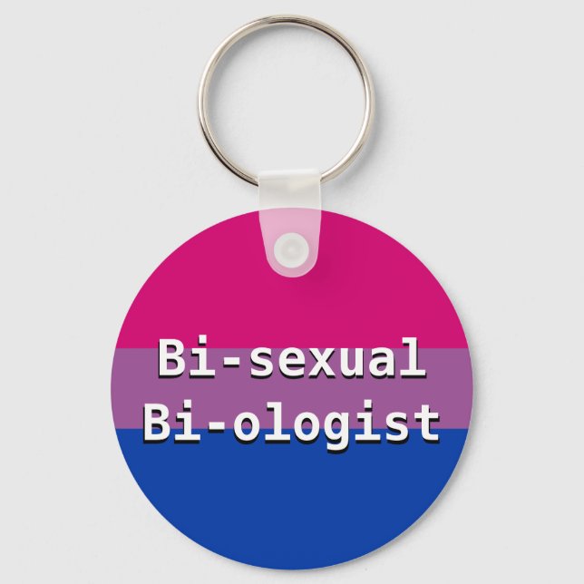 Bisexual Biologist Button Keychain (Front)