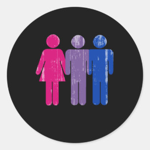 Bisexual Boy distressed.png Classic Round Sticker