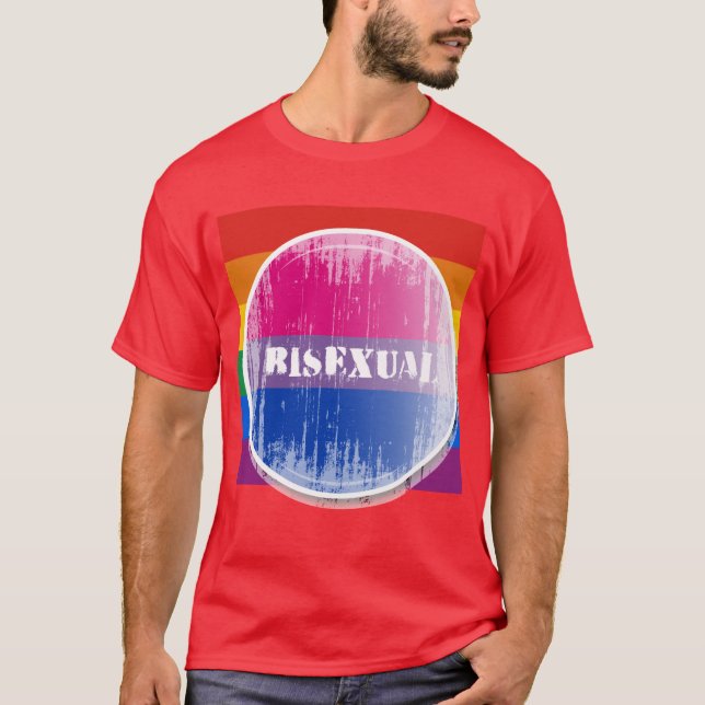 Bisexual Button distressed.png T-Shirt (Front)