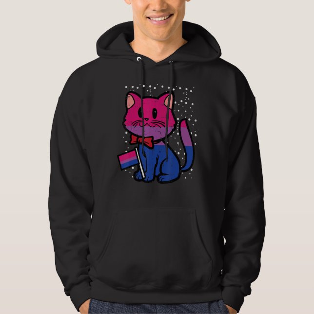 Bisexual Cat Flag Bi Pride Lgbtq Girls Kids Toddle Hoodie (Front)