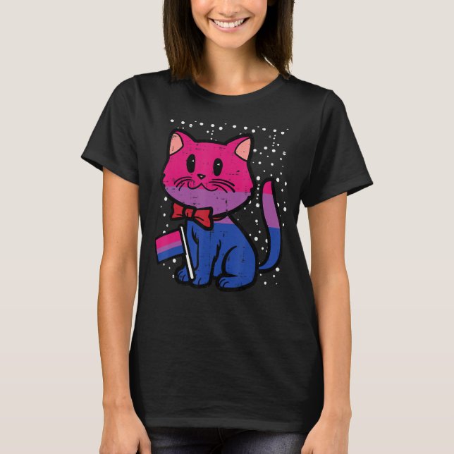 Bisexual Cat Flag Bi Pride Lgbtq Girls Kids Toddle T-Shirt (Front)