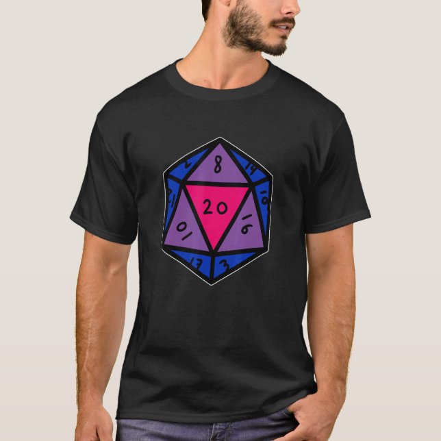 Bisexual D 20 Dice Bisexual Pride Lgbt T-Shirt (Front)