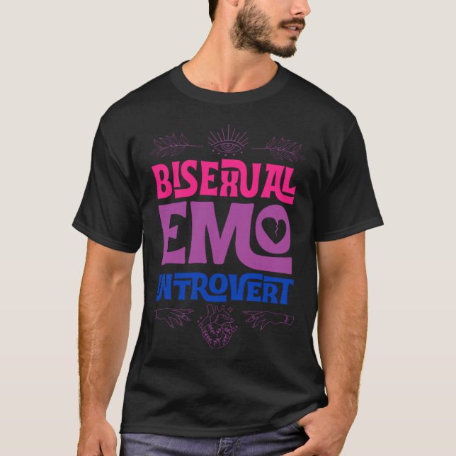 Bisexual Emo Introvert Pride Trendy Mystic Teen Go T-Shirt (Front)