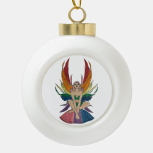 Bisexual Faerie Ceramic Ball Christmas Ornament