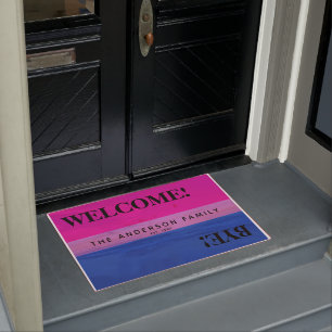 Bisexual Flag Beach Personalised Welcome Doormat