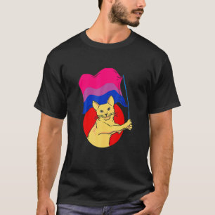 Bisexual Flag Cat Nonbinary Love T-Shirt