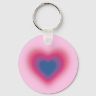 Bisexual flag color on a blurred heart key ring