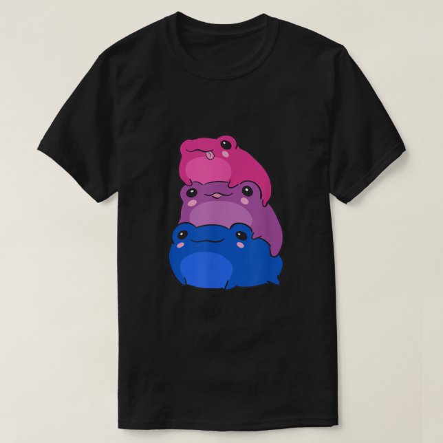 Bisexual Flag Colour Frogs Subtle Bi Pride LGBTQ A T-Shirt (Design Front)