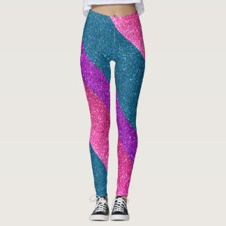 Bisexual Flag Gay Pride Glitter LGBTQ Queer  Leggings