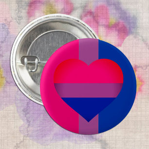 Bisexual Flag Heart & Pride community /gender flag 3 Cm Round Badge
