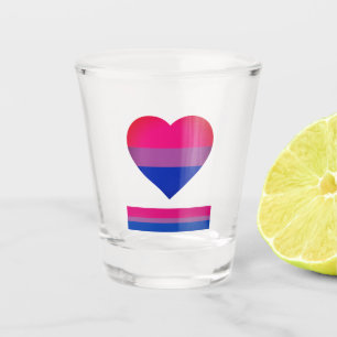 Bisexual Flag Heart & Pride community /gender flag Shot Glass