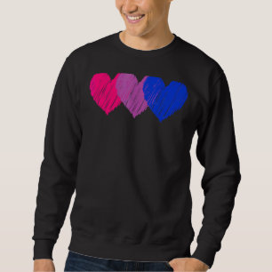 Bisexual Flag Hearts Love Lgbt Bi Pride Sweatshirt