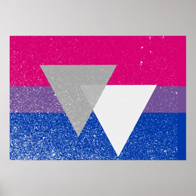 BISEXUAL FLAG ORIGINAL WITH SYMBOL -.png Poster (Front)