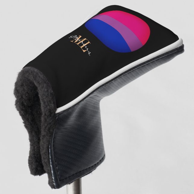 Bisexual Flag & Pride golfing monogrammed / LGBT G Golf Head Cover (3/4 Front)