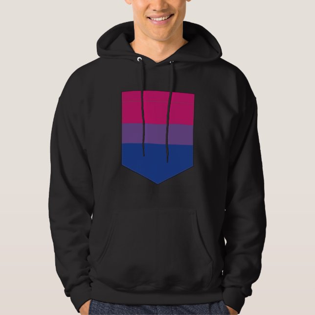 Bisexual Flag Printed Bag Bisexual Pride Hoodie (Front)