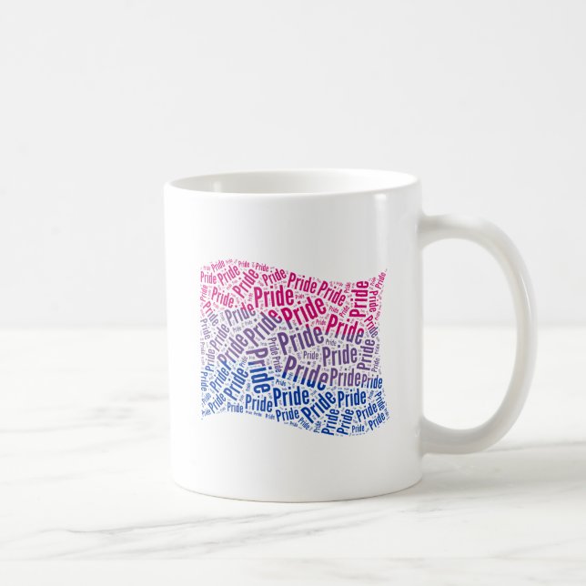 BISEXUAL FLAG WORD PATTERN COFFEE MUG (Right)
