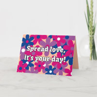 Bisexual Flower Birthday Card