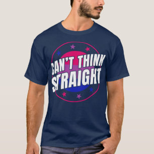 Bisexual Funny Bi Cant Think Straight LGBT T-Shirt