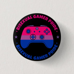 Bisexual Gamer Pride Video Game Controller 3 Cm Round Badge