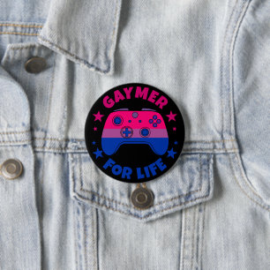 Bisexual Gaymer For Life Video Game Pride Flag 7.5 Cm Round Badge