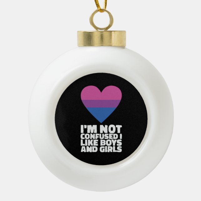 Bisexual Gifts LGBT Ceramic Ball Christmas Ornament (Front)