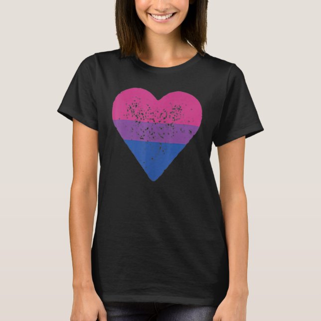 Bisexual Heart Bisexuality Bi Love Flag LGBTQ Prid T-Shirt (Front)