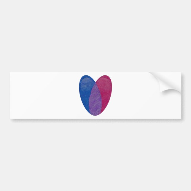 Bisexual Heart Bumper Sticker (Front)