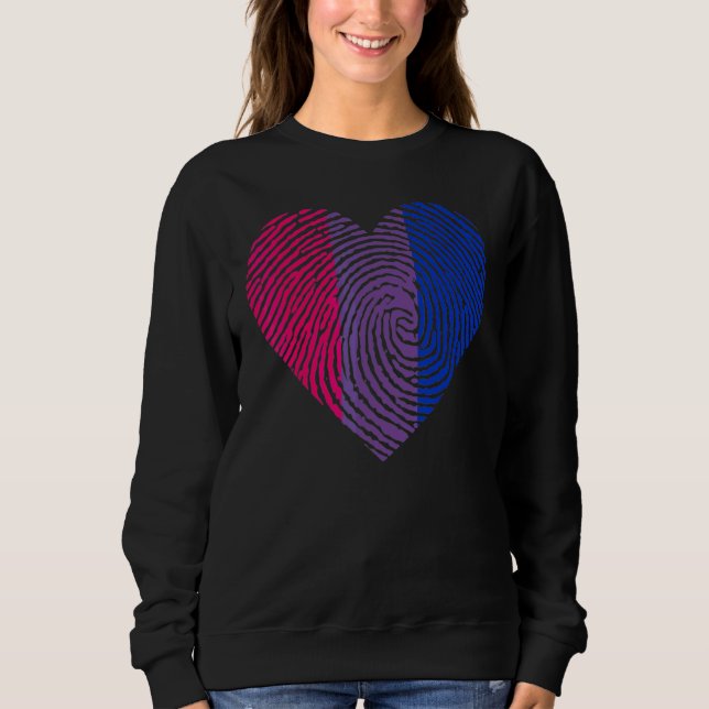 Bisexual Heart Fingerprint Bisexual Pride Month Lg Sweatshirt (Front)