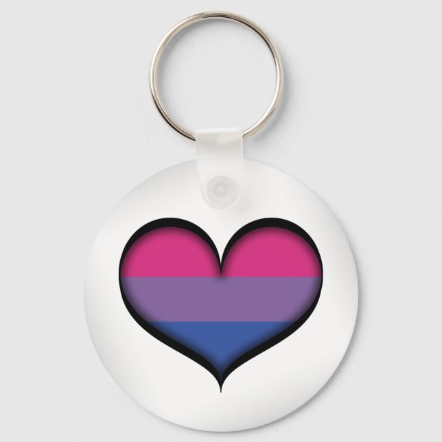 Bisexual Heart Key Ring (Front)