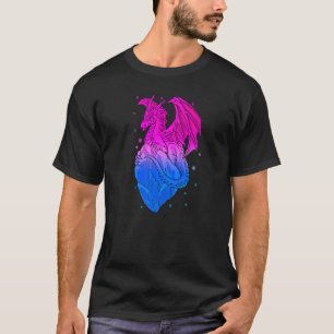 Bisexual Ice Dragon Bi Pride Flag Colours Winter S T-Shirt
