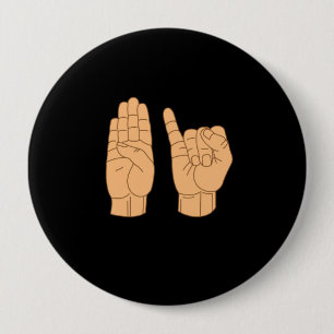 BISEXUAL in American Sign Language 10 Cm Round Badge