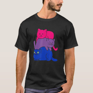Bisexual Lgbtq Pride Cat Bisexual Cute Cats Pile T-Shirt
