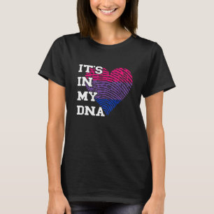 Bisexual LGBTQ Thumb Heart My DNA Bisexual Flag Bi T-Shirt