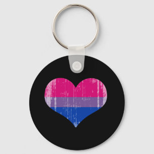 BISEXUAL LOVE distressed.png Key Ring