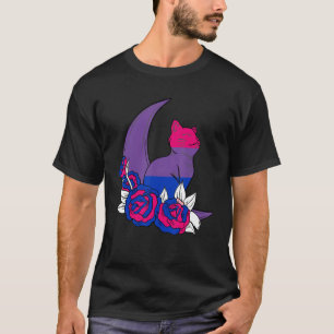 Bisexual Moon Cat Flower Lgbtq Bisexual Pride Bise T-Shirt