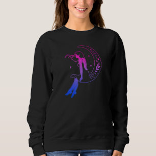 Bisexual Moon Girl Wiccan Pagan Bi Pride Flag Boho Sweatshirt