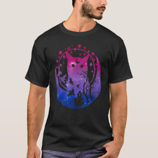 Bisexual Moon Space Cat Lgbt Gay Festival Pride Wi T-Shirt