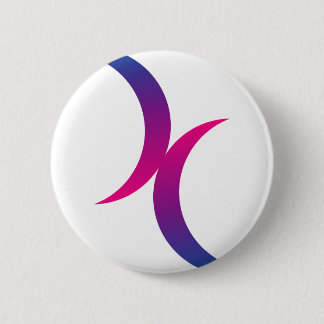 Bisexual moon symbol 6 cm round badge