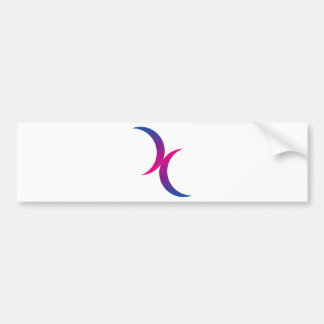Bisexual moon symbol bumper sticker