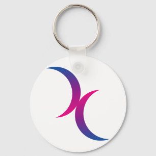 Bisexual moon symbol key ring