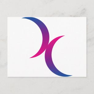 Bisexual moon symbol postcard