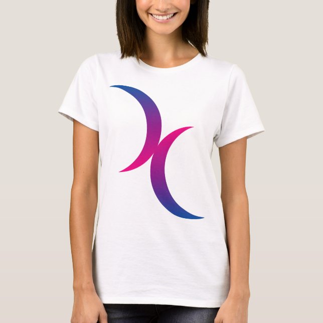 Bisexual moon symbol T-Shirt (Front)