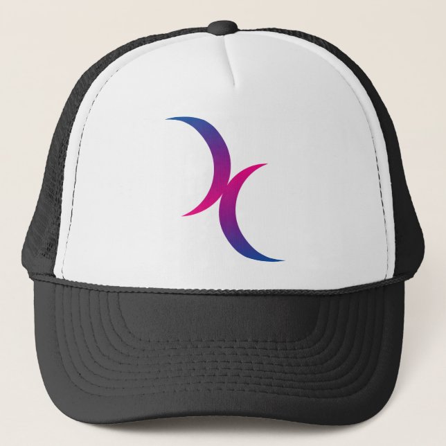 Bisexual moon symbol trucker hat (Front)