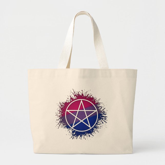 Bisexual Pentacle Large Tote Bag (Front)