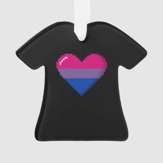 Bisexual Pride 8-Bit Pixel Heart Ornament