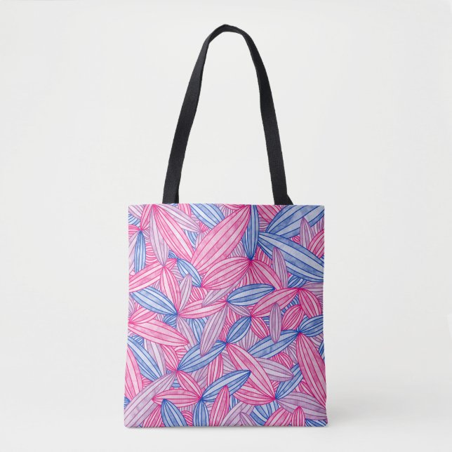 Bisexual Pride Abstract Zen Flower Petals Purple Tote Bag (Front)