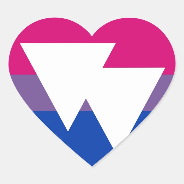 Bisexual Pride and Symbol Flag - Heart Sticker (Front)