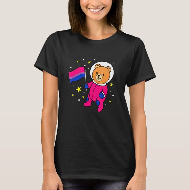 Bisexual Pride Bear In Space Bisexual T-Shirt (Front)