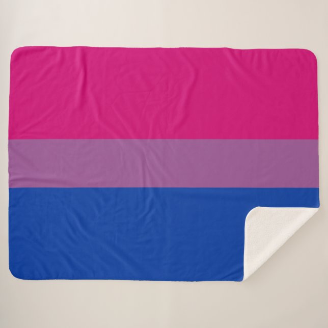 Bisexual Pride (Bi Flag) Sherpa Blanket (Front (Horizontal))
